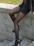Silk dance VIP no.354 - Black diagonal striped stockings(13)