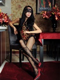 [silk dance VIP] no.481 black silk with unique pattern on legs and gorgeous corset(1)