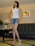 Minmin home denim shorts zhonggaoyi Chinese silk stockings leg sexy model(21)