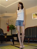 Minmin home denim shorts zhonggaoyi Chinese silk stockings leg sexy model(24)