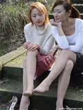 Zhonggaoyi two sisters silk stockings Meizu silk stockings beauty photo(35)